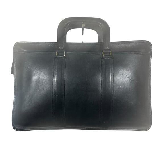 Vintage Coach Black Leather Slim Satchel Briefcase Made in USA 71918902 creed - Picture 8 of 16